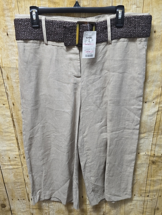 Saint Tropez West Pants - Saint Tropez West | Women's | Linen | Crop Pants w\ Woven Belt | Size 12